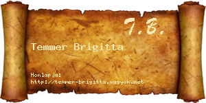 Temmer Brigitta névjegykártya